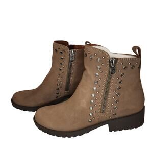 NEW Lucky Brand Womens Hannie Moto Ankle Booties 7M Leather Brindle Bridgetown